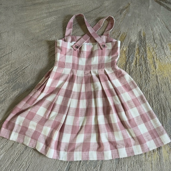 Gal Meets Glam Polly Pink White Gingham Linen Blend mini Dress 12 petite - Picture 4 of 13